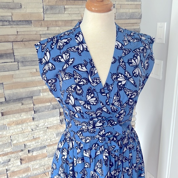 NWT Kate Spade Poplin Bow Butterfly Print Dress size 6 - Picture 7 of 15